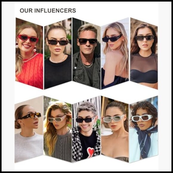 Trendy Y2K Rectangle Polarized Sunglasses with Solid Polycarbonate Frames main image 7